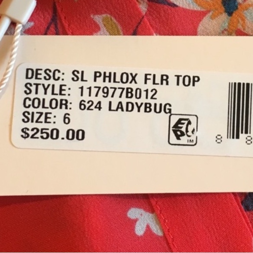 REBECCA TAYLOR Coral Phlox Floral Flutter Silk Blouse Size6/Small MSRP$250 - Picture 2 of 12